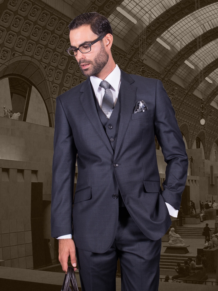Fiorelli Charcoal Vested Suit