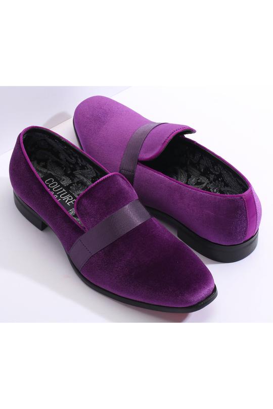 Purple Velvet Shoes - Top Hat Tuxedo